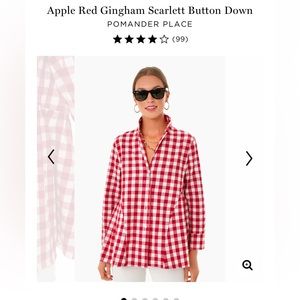 Pomander Place apple red gingham shirt